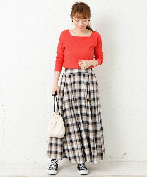 URBAN RESEARCH Sonny Label（アーバンリサーチサニーレーベル）の「リブスクエアネックプルオーバー（トップス・レディース・グレー/ブラック/ホワイト/レッド・FREE）」の13枚目の写真