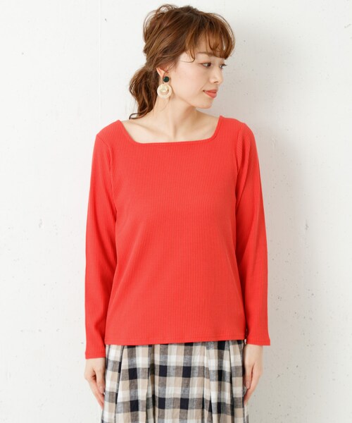 URBAN RESEARCH Sonny Label（アーバンリサーチサニーレーベル）の「リブスクエアネックプルオーバー（トップス・レディース・グレー/ブラック/ホワイト/レッド・FREE）」の14枚目の写真