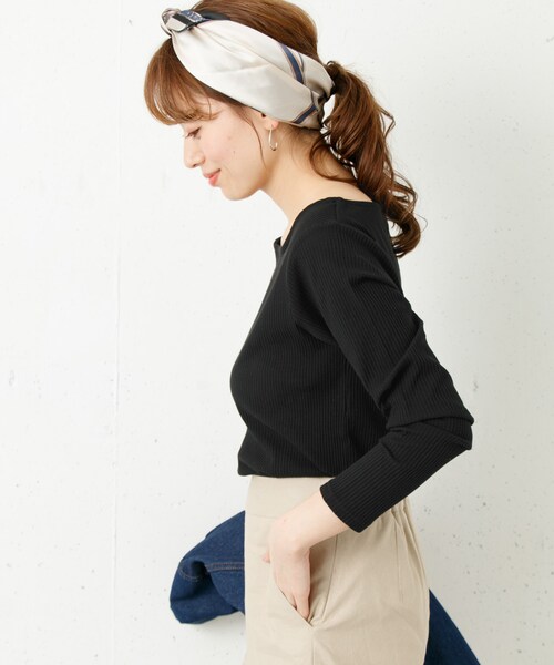 URBAN RESEARCH Sonny Label（アーバンリサーチサニーレーベル）の「リブスクエアネックプルオーバー（トップス・レディース・グレー/ブラック/ホワイト/レッド・FREE）」の8枚目の写真