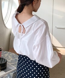 DHOLIC | バックリボンストライプブラウス(シャツ/ブラウス)