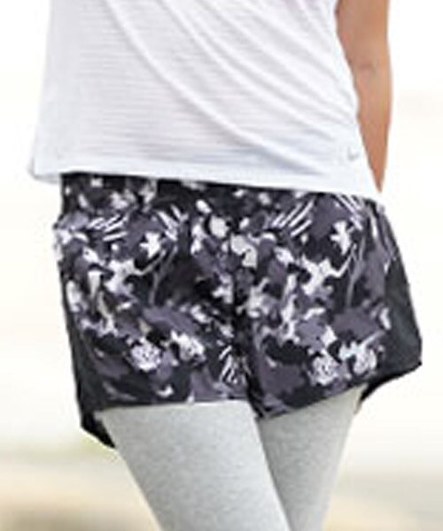 NIKE(ナイキ)の「ナイキ WMS 10K プリンテッド LUX ショート(その他パンツ・レディース・ブルー/ブラック・S/M/L)」の2枚目の写真
