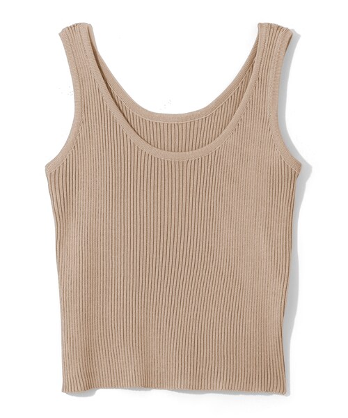 GRL（グレイル）の「リブニットタンクトップ（タンクトップ・レディース・イエロー/ベージュ/モカ/ピンク/キャメル/ブラック/オフホワイト/グリーン/ブラウン/カーキ・M/Ｍ）」の7枚目の写真