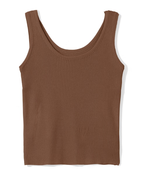 GRL（グレイル）の「リブニットタンクトップ（タンクトップ・レディース・イエロー/ベージュ/モカ/ピンク/キャメル/ブラック/オフホワイト/グリーン/ブラウン/カーキ・M/Ｍ）」の5枚目の写真