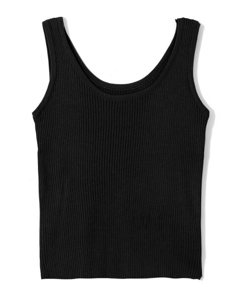 GRL（グレイル）の「リブニットタンクトップ（タンクトップ・レディース・イエロー/ベージュ/モカ/ピンク/キャメル/ブラック/オフホワイト/グリーン/ブラウン/カーキ・M/Ｍ）」の3枚目の写真