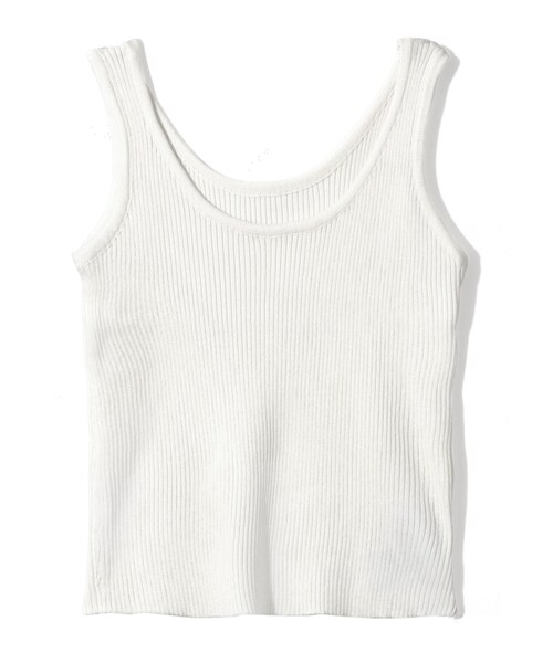 GRL（グレイル）の「リブニットタンクトップ（タンクトップ・レディース・イエロー/ベージュ/モカ/ピンク/キャメル/ブラック/オフホワイト/グリーン/ブラウン/カーキ・M/Ｍ）」の2枚目の写真