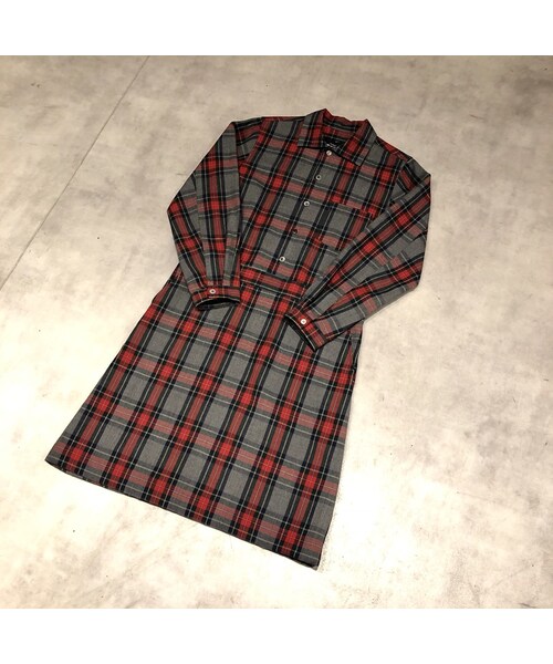 Tricot Comme Des Garcons トリココムデギャルソン の Tricot Comme Des Garcons Red Gray チェック柄ロングワンピース ワンピース Wear