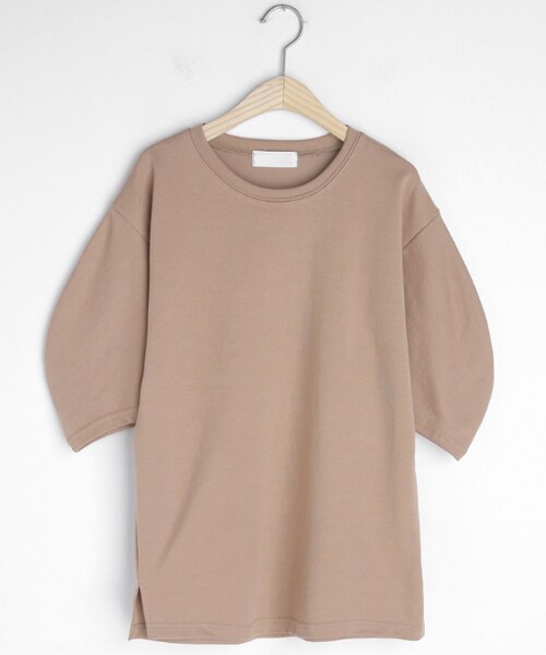 DHOLIC（ディーホリック）の「カーブハーフスリーブTシャツ（Tシャツ/カットソー・レディース・ブラック/ベージュ/ホワイト・FREE）」の3枚目の写真