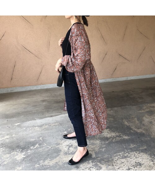 copine（コピン）の「【スペシャルプライス！定価3190円→1430円】ウエストギャザー小花柄ガウンワンピース(3color)【クリックポスト対象商品】（ワンピース・レディース・その他）」の3枚目の写真