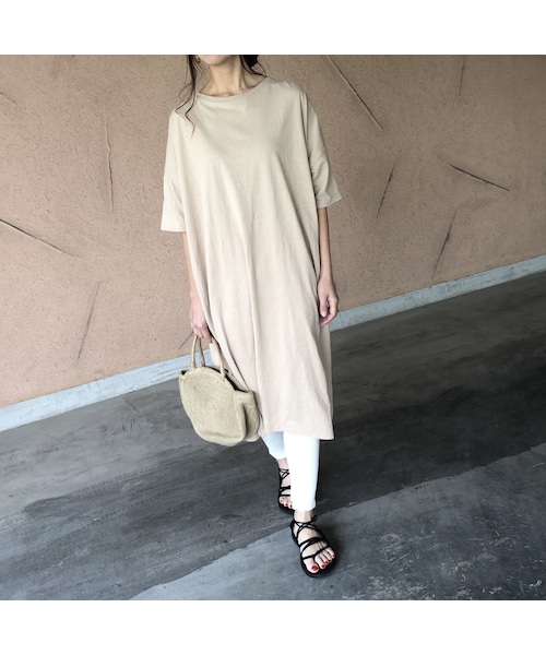 copine（コピン）の「再入荷！しっかり素材！ビッグシルエットTシャツワンピース(3color)【クリックポスト対象商品】（ワンピース・レディース・その他）」の2枚目の写真