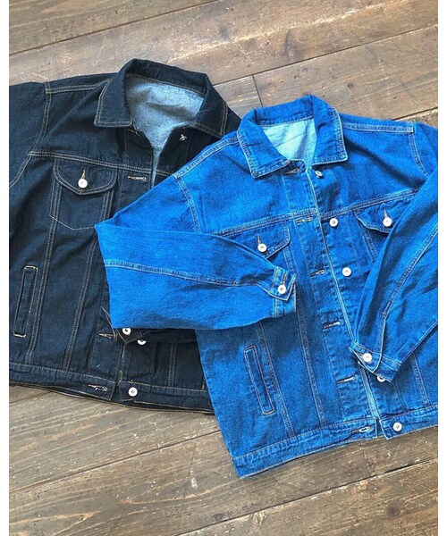 chocomee（チョコミー）の「デニムジャケット（デニムジャケット・レディース・ブルー/ブラック・FREE）」の2枚目の写真