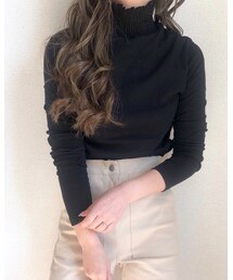 chocomee | フリルネックトップス(Tシャツ/カットソー)