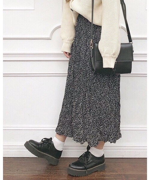 chocomee（チョコミー）の「シフォンスカート（スカート・レディース・ホワイト/グレー・FREE）」の2枚目の写真