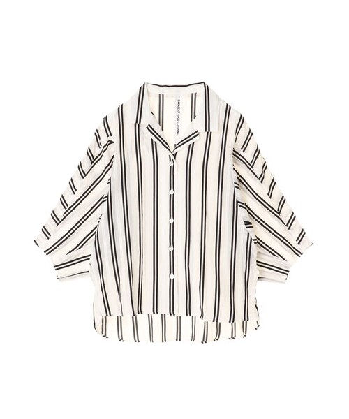 GARAGE OF GOOD CLOTHING（ガレージオブグッドクロージング）の「ストライプ開襟袖タックブラウス（トップス・ストライプ・F）」の4枚目の写真