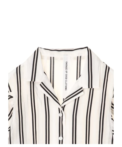 GARAGE OF GOOD CLOTHING（ガレージオブグッドクロージング）の「ストライプ開襟袖タックブラウス（トップス・ストライプ・F）」の6枚目の写真