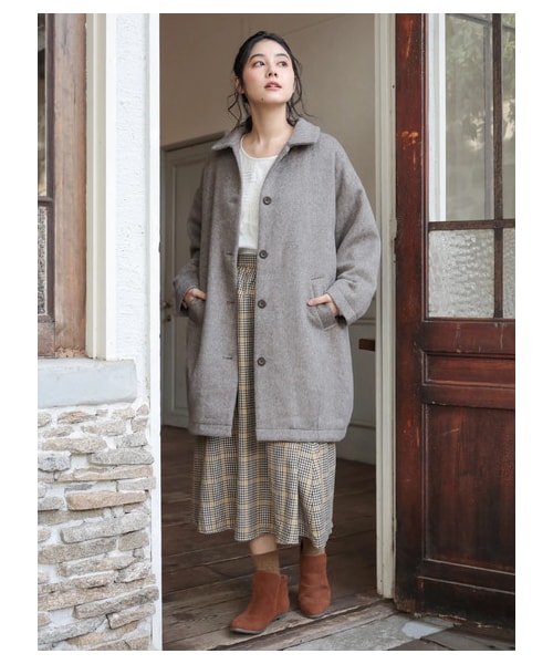 Samansa Mos2（サマンサ モスモス）の「変形ギンガムチェックサス付スカート（スカート・チャコールグレー/ベージュ/イエロー/グリーン・F）」の5枚目の写真