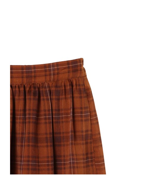 Green　Parks（グリーンパークス）の「≪USED≫・チェック柄ティアードスカート（スカート・キャメル/ネイビー・F）」の6枚目の写真