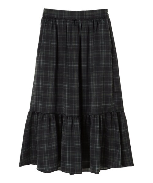 Green　Parks（グリーンパークス）の「≪USED≫・チェック柄ティアードスカート（スカート・キャメル/ネイビー・F）」の9枚目の写真