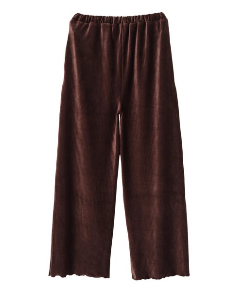 Green　Parks（グリーンパークス）の「・RAYCASSIN リブベロアワイドパンツ（パンツ・ブラック/ベージュ/ブラウン/カーキ・F）」の4枚目の写真