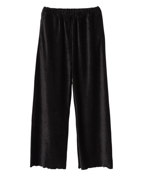 Green　Parks（グリーンパークス）の「・RAYCASSIN リブベロアワイドパンツ（パンツ・ブラック/ベージュ/ブラウン/カーキ・F）」の9枚目の写真