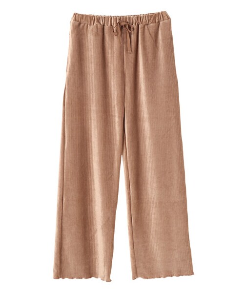 Green　Parks（グリーンパークス）の「・RAYCASSIN リブベロアワイドパンツ（パンツ・ブラック/ベージュ/ブラウン/カーキ・F）」の10枚目の写真