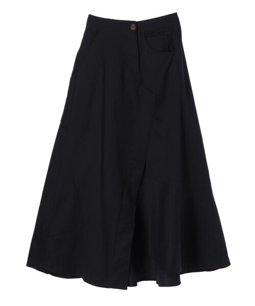 Green　Parks（グリーンパークス）の「・Kツイルアシメトリースカート（スカート・ベージュ/カーキ/ネイビー・F）」の13枚目の写真