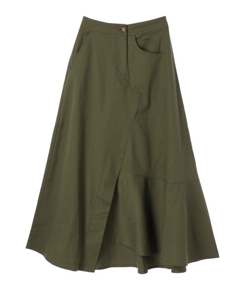 Green　Parks（グリーンパークス）の「・Kツイルアシメトリースカート（スカート・ベージュ/カーキ/ネイビー・F）」の12枚目の写真