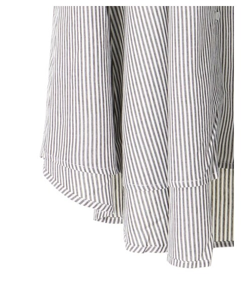 earth music&ecology(アースミュージックアンドエコロジー)の「・バンドカラーフレアシャツワンピース(ワンピース/ドレス・オフホワイト/グレーベージュ/ストライプ・F)」の12枚目の写真