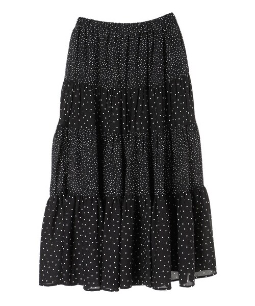 earth music&ecology（アースミュージックアンドエコロジー）の「ミックスパターンティアードスカート（スカート・ドット/フラワーベージュ/フラワーブラック・F）」の17枚目の写真