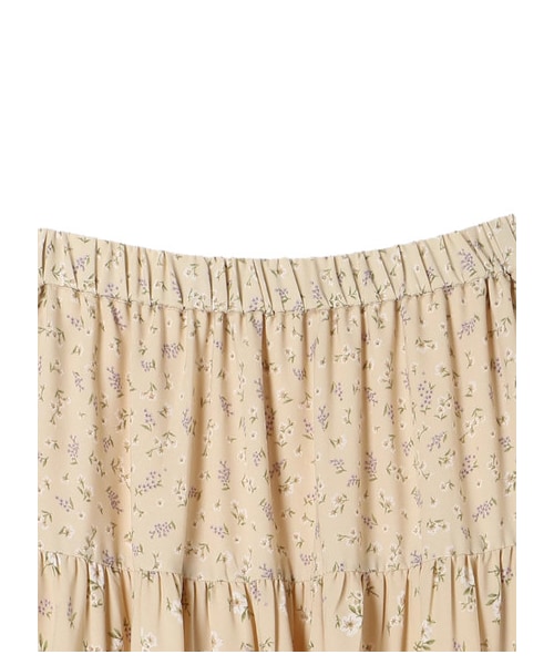 earth music&ecology（アースミュージックアンドエコロジー）の「ミックスパターンティアードスカート（スカート・ドット/フラワーベージュ/フラワーブラック・F）」の14枚目の写真