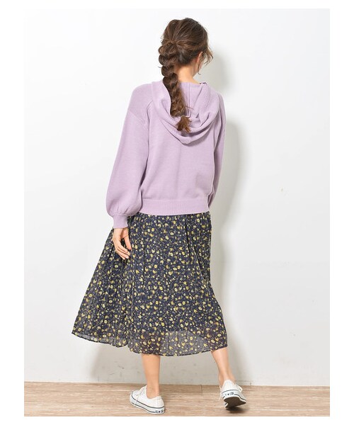 earth music&ecology（アースミュージックアンドエコロジー）の「≪USED≫・プリーツギャザースカート（スカート・ダークベージュ/ライトイエロー/ミント/ラベンダー/ドット/フラワーベージュ/フラワーネイビー・F）」の7枚目の写真