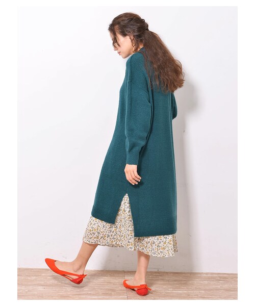 earth music&ecology（アースミュージックアンドエコロジー）の「≪USED≫・プリーツギャザースカート（スカート・ダークベージュ/ライトイエロー/ミント/ラベンダー/ドット/フラワーベージュ/フラワーネイビー・F）」の4枚目の写真