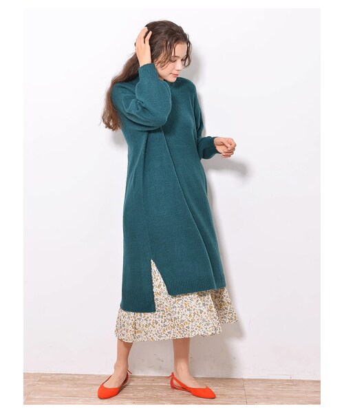 earth music&ecology（アースミュージックアンドエコロジー）の「≪USED≫・プリーツギャザースカート（スカート・ダークベージュ/ライトイエロー/ミント/ラベンダー/ドット/フラワーベージュ/フラワーネイビー・F）」の3枚目の写真