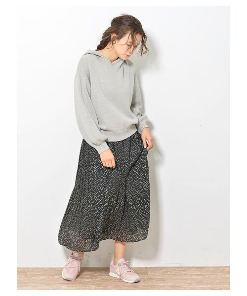 earth music&ecology（アースミュージックアンドエコロジー）の「≪USED≫・プリーツギャザースカート（スカート・ダークベージュ/ライトイエロー/ミント/ラベンダー/ドット/フラワーベージュ/フラワーネイビー・F）」の11枚目の写真