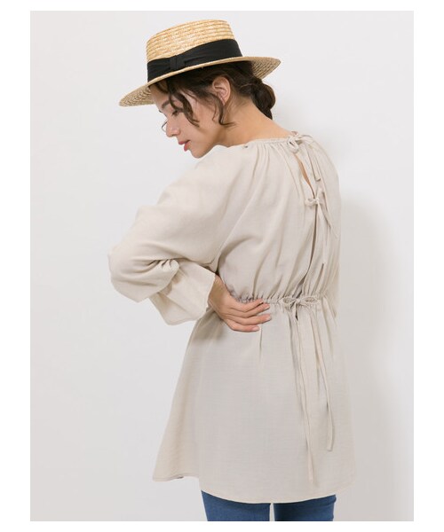 earth music&ecology（アースミュージックアンドエコロジー）の「・ワイドリムカンカン帽（帽子・アイボリー/ブラック・F）」の3枚目の写真