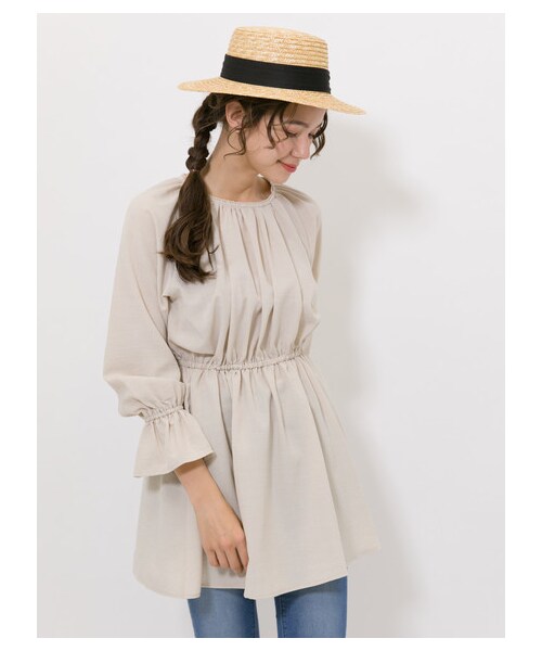 earth music&ecology（アースミュージックアンドエコロジー）の「・ワイドリムカンカン帽（帽子・アイボリー/ブラック・F）」の2枚目の写真