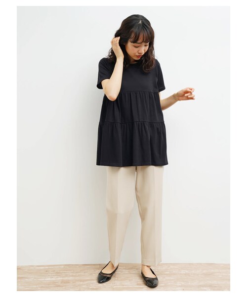 earth music&ecology(アースミュージックアンドエコロジー)の「id テーパードパンツ(パンツ・グレー/ブラック/ベージュ・S/M/L)」の14枚目の写真