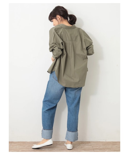 earth music&ecology（アースミュージックアンドエコロジー）の「COTTON USAデニムパンツ(ストレート)（パンツ・ライトインディゴ/ミディアムインディゴ/ダークインディゴ・S/M/L）」の17枚目の写真