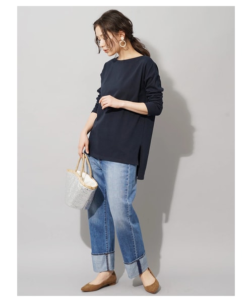 earth music&ecology（アースミュージックアンドエコロジー）の「COTTON USAデニムパンツ(ストレート)（パンツ・ライトインディゴ/ミディアムインディゴ/ダークインディゴ・S/M/L）」の20枚目の写真