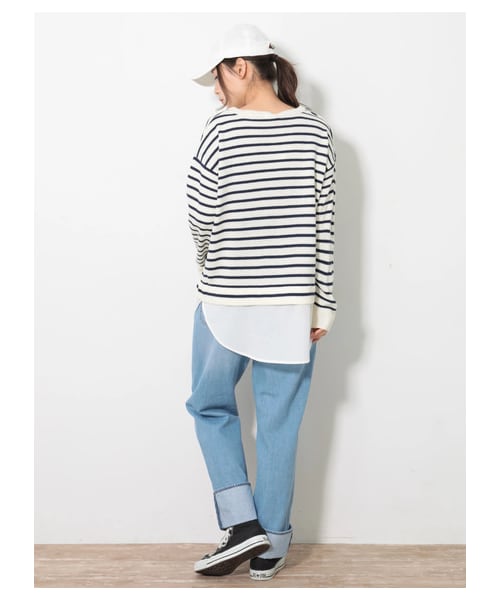 earth music&ecology（アースミュージックアンドエコロジー）の「COTTON USAデニムパンツ(ストレート)（パンツ・ライトインディゴ/ミディアムインディゴ/ダークインディゴ・S/M/L）」の4枚目の写真