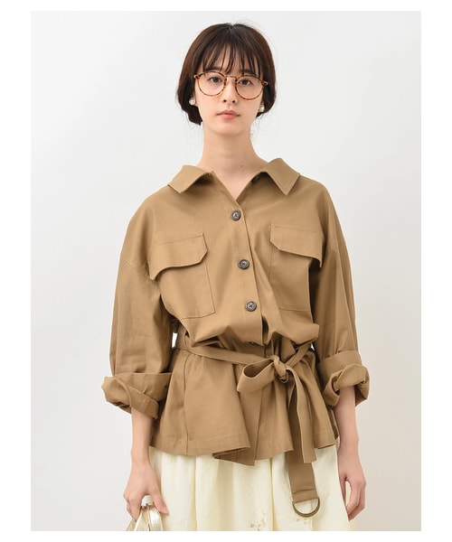 earth music&ecology（アースミュージックアンドエコロジー）の「・ワークシャツジャケット（ジャケット/アウター・ブラック/ブラウン/カーキ・F）」の2枚目の写真