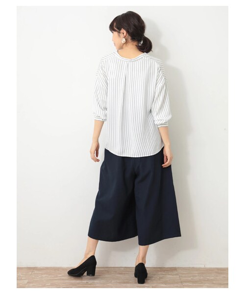 earth music&ecology（アースミュージックアンドエコロジー）の「・あったかツイルスカーチョ（パンツ・ベージュ/モカ/ダークネイビー/チェックネイビー/チェックベージュ/チェックブラック・F）」の19枚目の写真