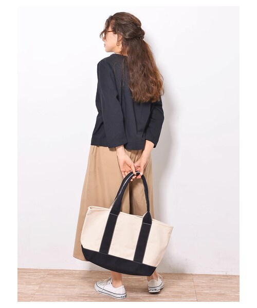 earth music&ecology（アースミュージックアンドエコロジー）の「・あったかツイルスカーチョ（パンツ・ベージュ/モカ/ダークネイビー/チェックネイビー/チェックベージュ/チェックブラック・F）」の4枚目の写真