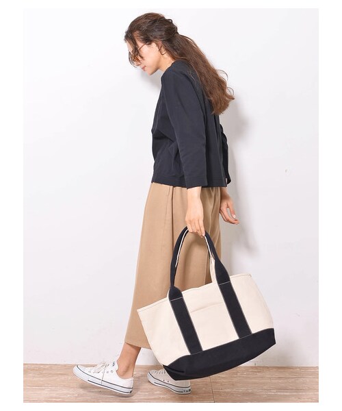 earth music&ecology（アースミュージックアンドエコロジー）の「・あったかツイルスカーチョ（パンツ・ベージュ/モカ/ダークネイビー/チェックネイビー/チェックベージュ/チェックブラック・F）」の3枚目の写真