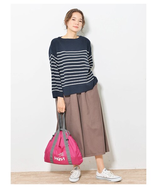 earth music&ecology（アースミュージックアンドエコロジー）の「・あったかツイルスカーチョ（パンツ・ベージュ/モカ/ダークネイビー/チェックネイビー/チェックベージュ/チェックブラック・F）」の11枚目の写真