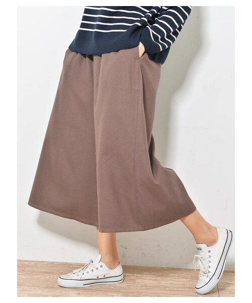 earth music&ecology（アースミュージックアンドエコロジー）の「・あったかツイルスカーチョ（パンツ・ベージュ/モカ/ダークネイビー/チェックネイビー/チェックベージュ/チェックブラック・F）」の12枚目の写真