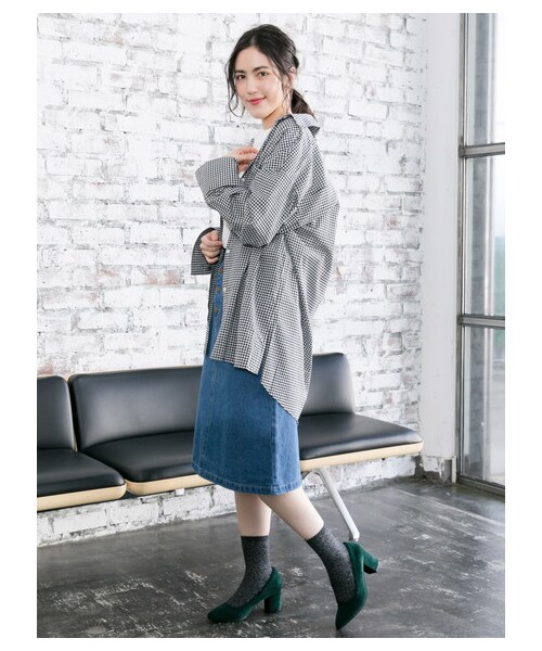 E hyphen world gallery（イーハイフンワールドギャラリー）の「【Special Price】ブロードビッグシャツ（ワンピース/ドレス・オフホワイト/ブラック/ネイビー・F）」の6枚目の写真