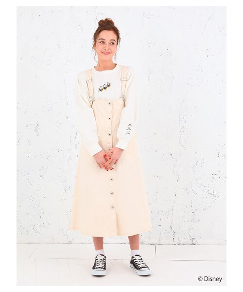 E hyphen world gallery（イーハイフンワールドギャラリー）の「【先行予約】オーバーオール（オールインワン・サロペット・オフホワイト/ブラック/ベージュ・F）」の2枚目の写真