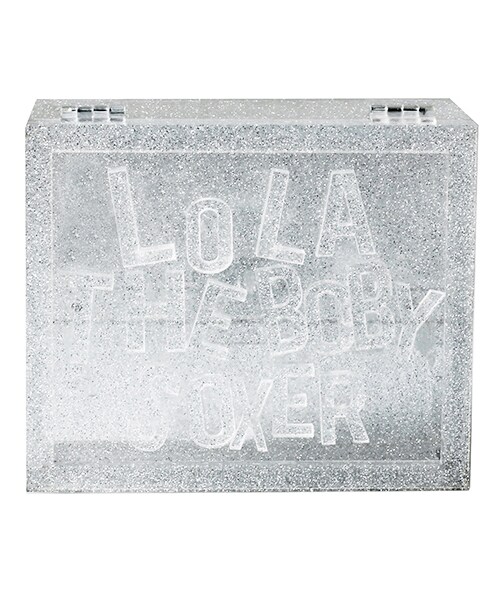 202FACTORY（202ファクトリー）の「LOLA BOX CLUTCH BAG（バッグ・レディース・TRANSPARENT GLITTER・*15.5M X 13CM X 5.5CM）」の2枚目の写真