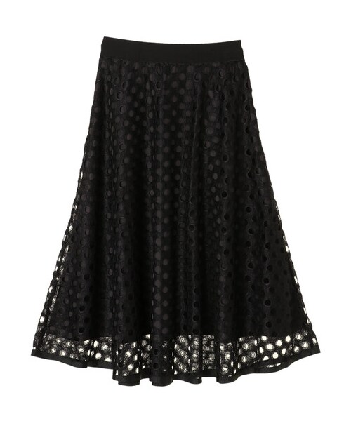 YECCA VECCA（イェッカヴェッカ）の「ドットレースフレアスカート（スカート・ホワイト/ブラック・F）」の10枚目の写真