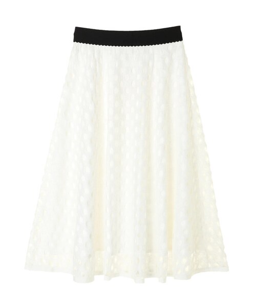 YECCA VECCA（イェッカヴェッカ）の「ドットレースフレアスカート（スカート・ホワイト/ブラック・F）」の9枚目の写真
